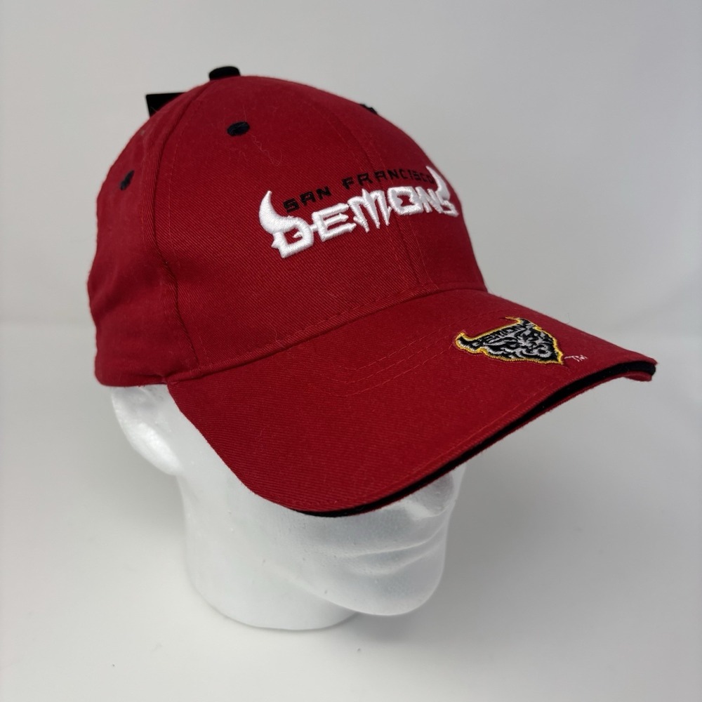 NWT San Francisco Demons XFL Adjustable Strap Hat Drew Pearson Red‎ Cap